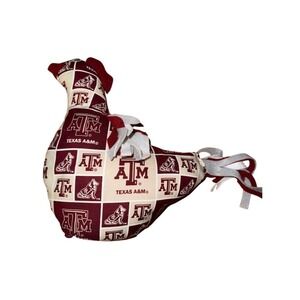 Texas‎ A&M folk style chicken pillow decor handmade Aggies one wing needs repair